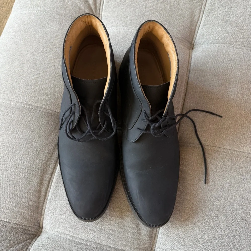 Cole Haan Stanton Chukka Boots Shoes Mens 10 Black Waterproof Leather lace-up